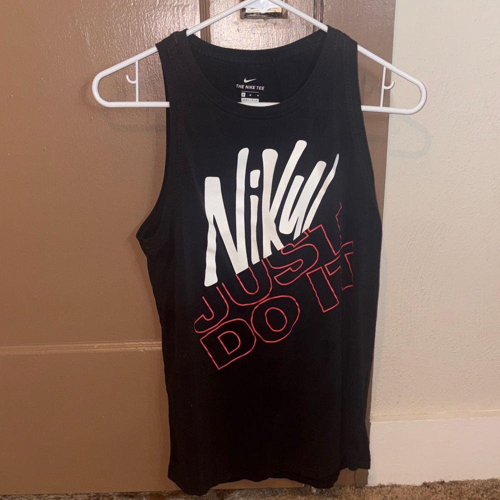 Nike Black Tank with White and Red Graphics size medium